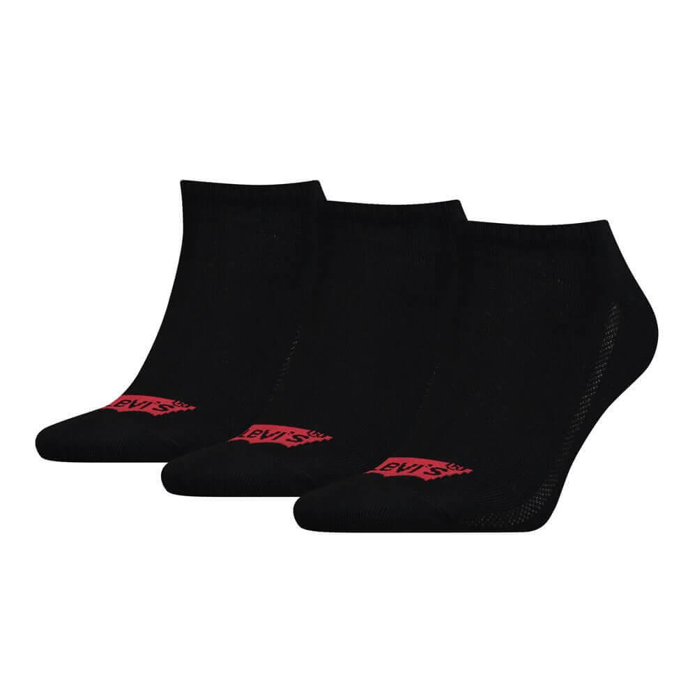 Levi's? Black Low Cut 3 Pack Batwing Logo Socks